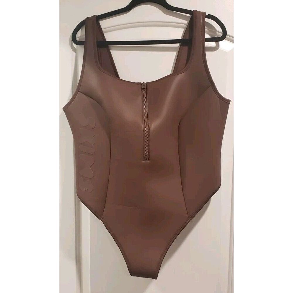 Skims RUBBERIZED SCUBA SWIM SCOOP NECK ONE PIECE Swimsuit Size 3X - NWT‎